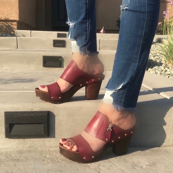 Wine chunky platform clog sandals✨ - Picture 6 of 6